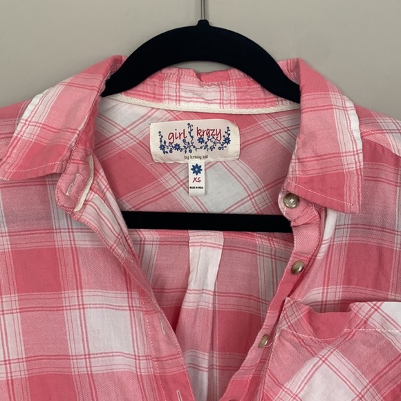 Pink plaid button up shirt - Picture 4 of 5